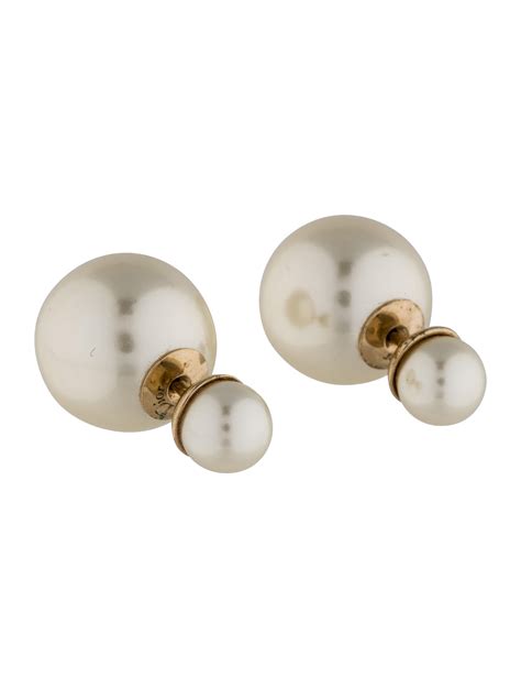 dior double pearl earrings online|mise en Dior double pearl earrings.